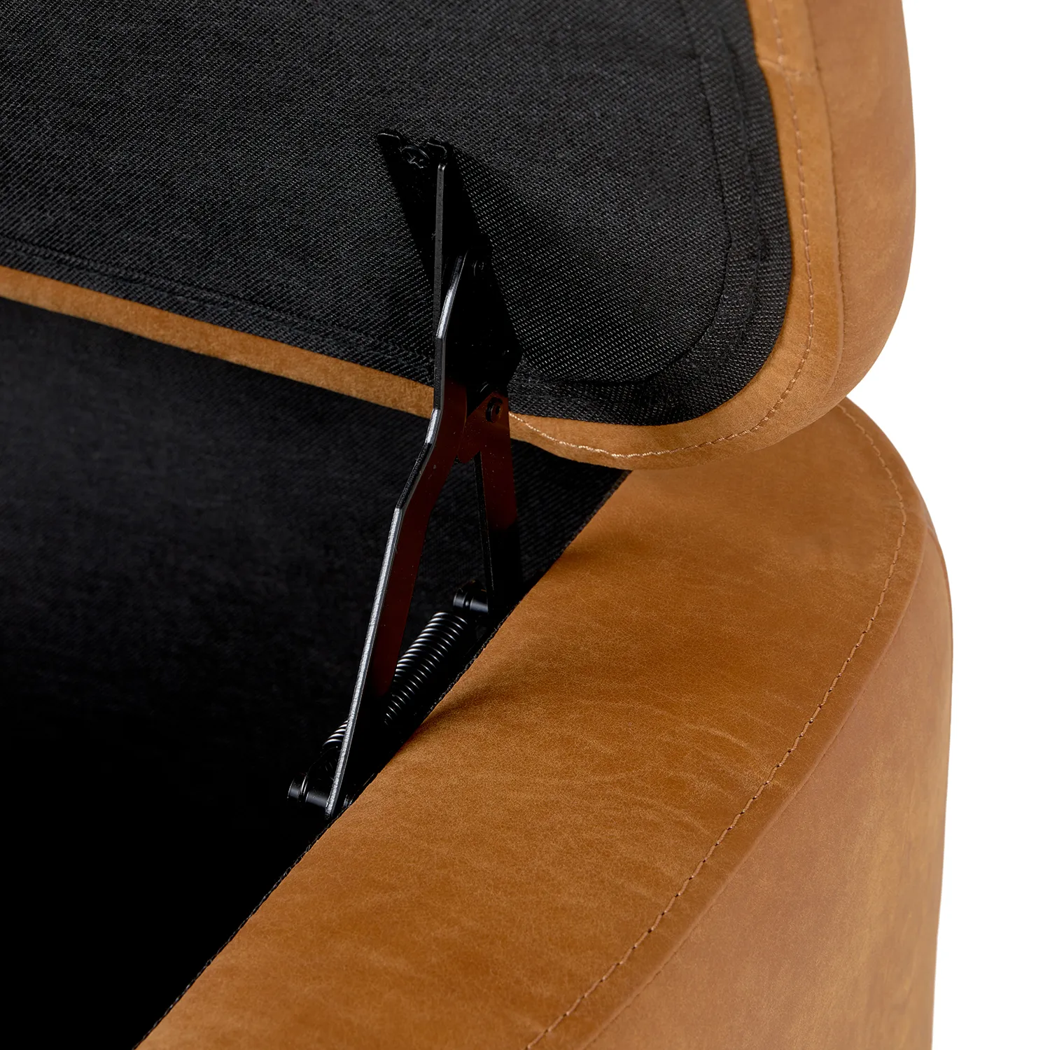 Maribo 48_ Leather Storage Ottoman - Rawhide Tan - Image 11