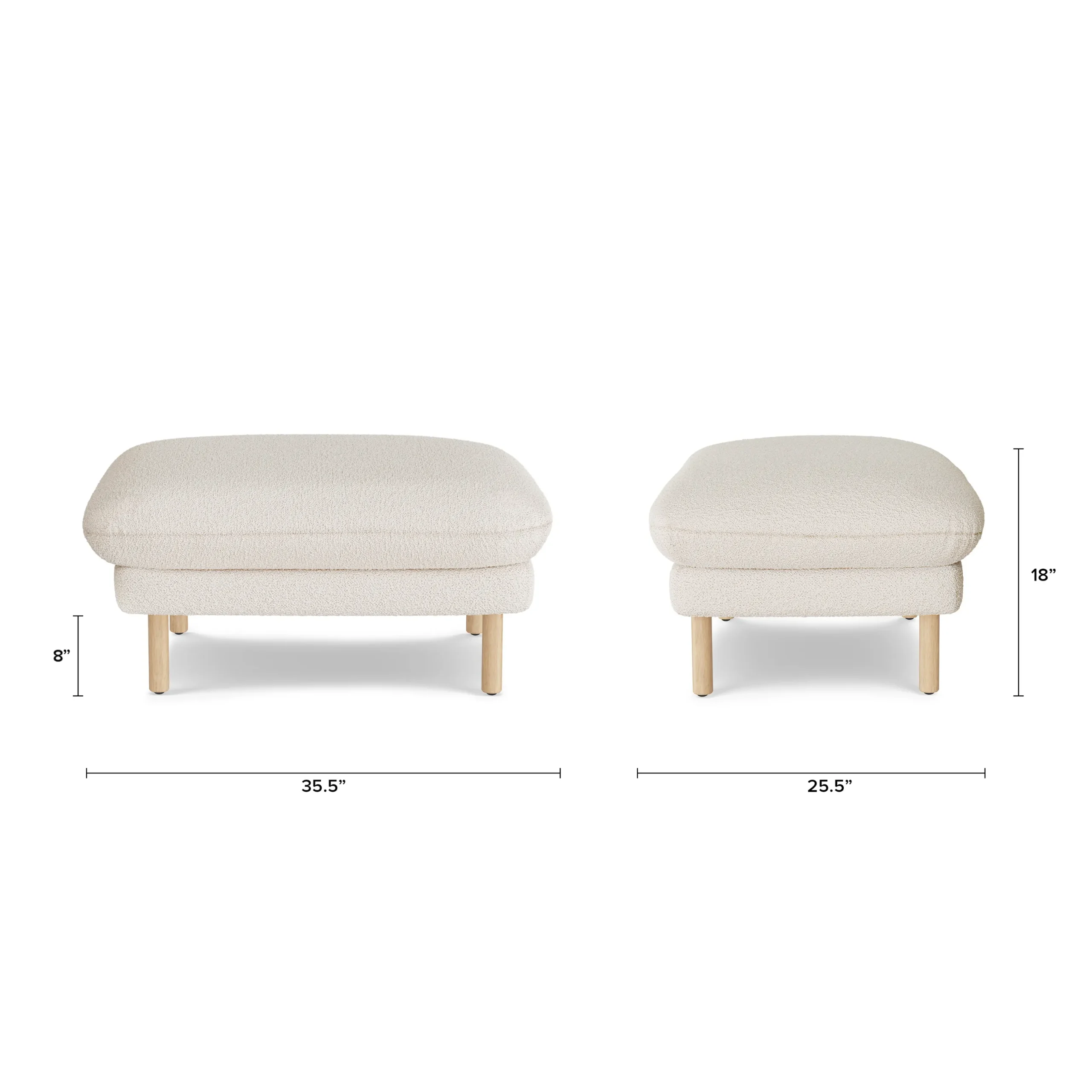Sanders 35.5_ Ottoman - Ivory Wool Bouclé - Image 2