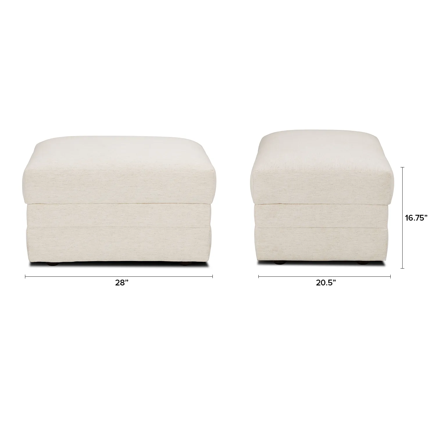 Riley 28_ Ottoman - Napa White - Image 2