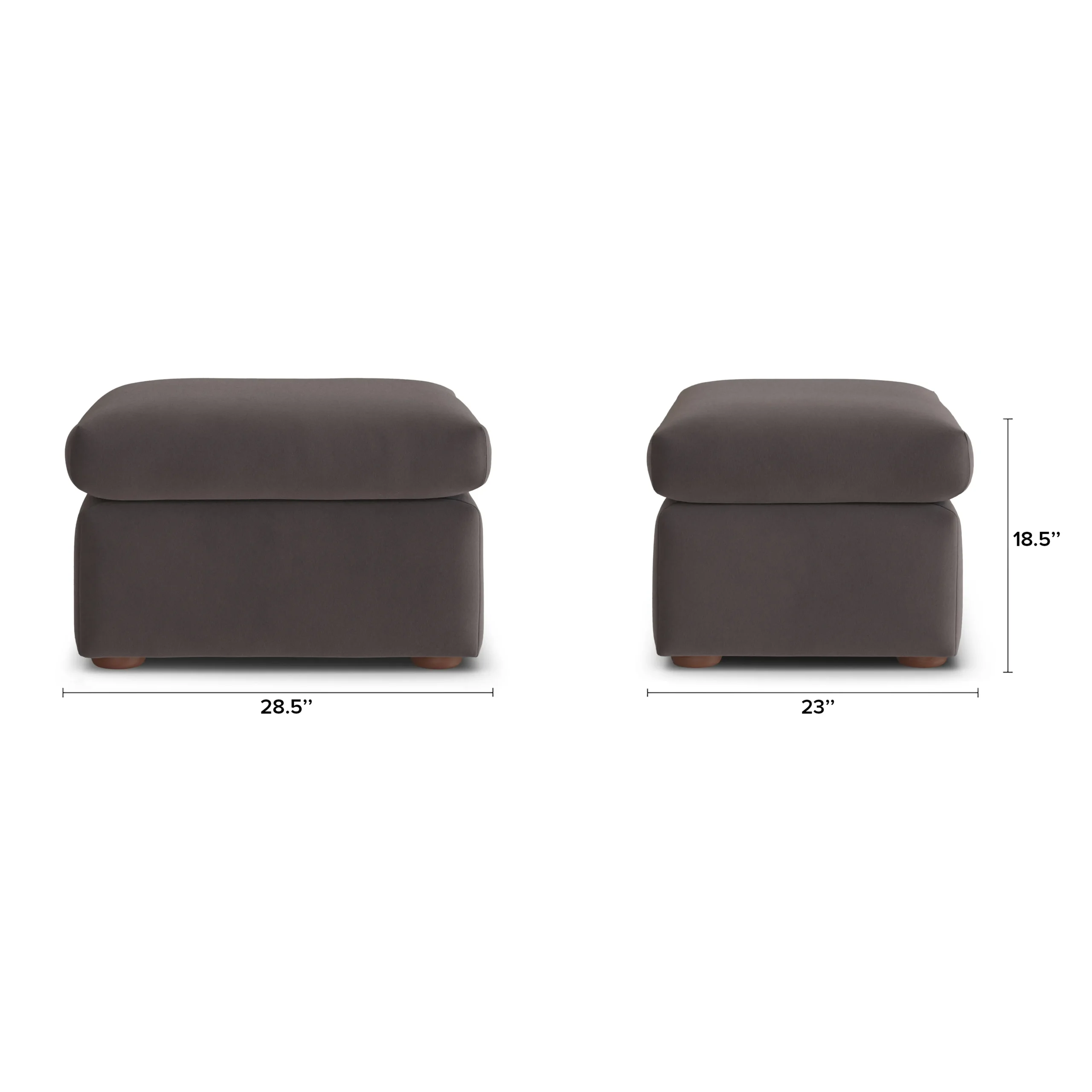 Marina 28.5_ Velvet Ottoman - Hale Warm Gray - Image 11
