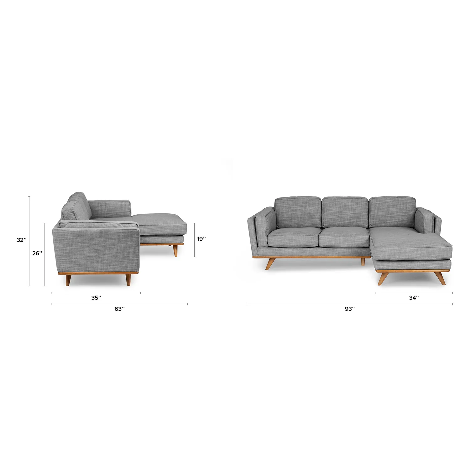 Timber 93_ Right Sectional - Pebble Gray - Image 11