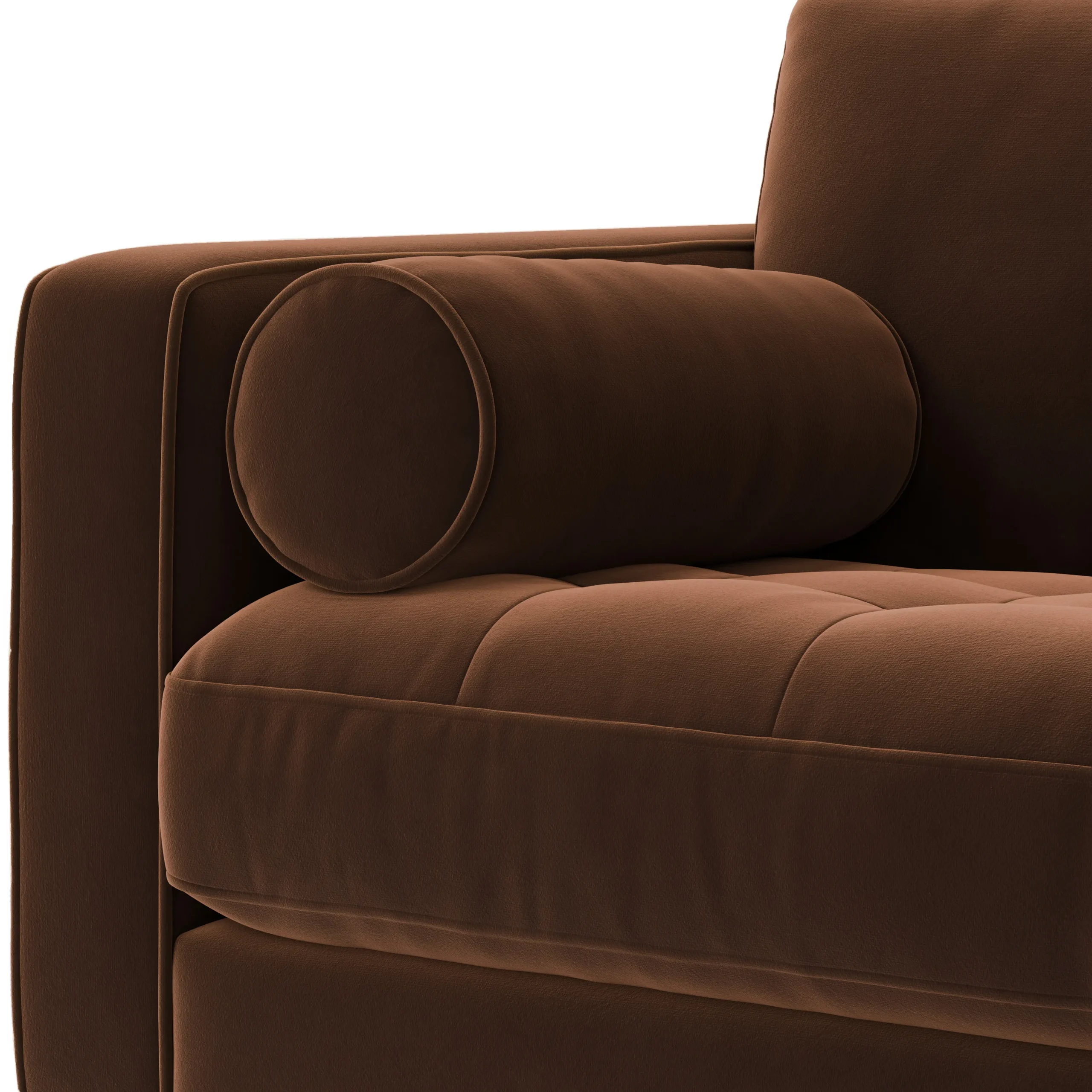 Sven 107_ Tufted Velvet Corner Sectional - Plush Pacific Brown - Image 11