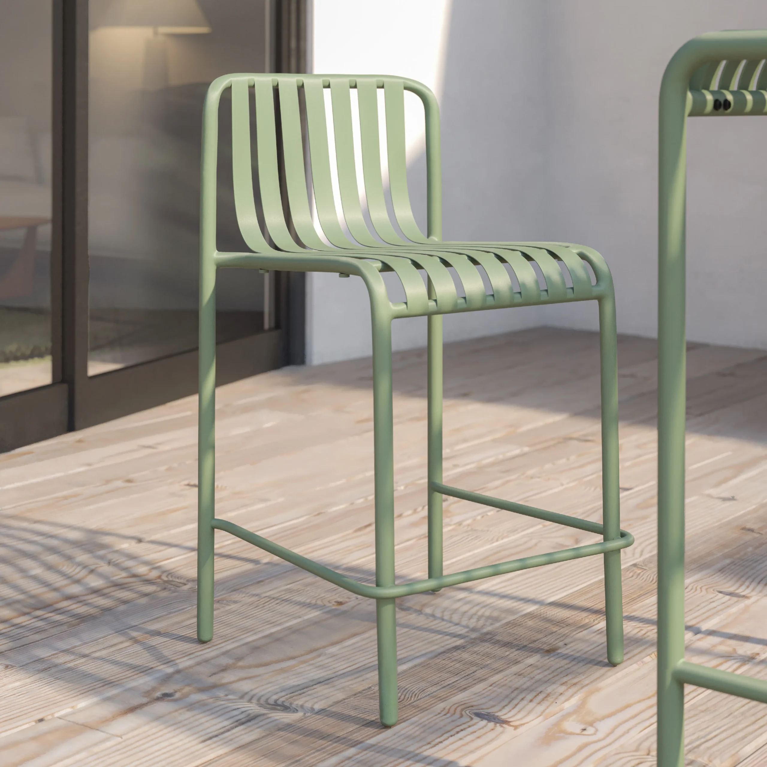 Sarek Outdoor Stackable Counter Stool - Khaki Green - Image 11