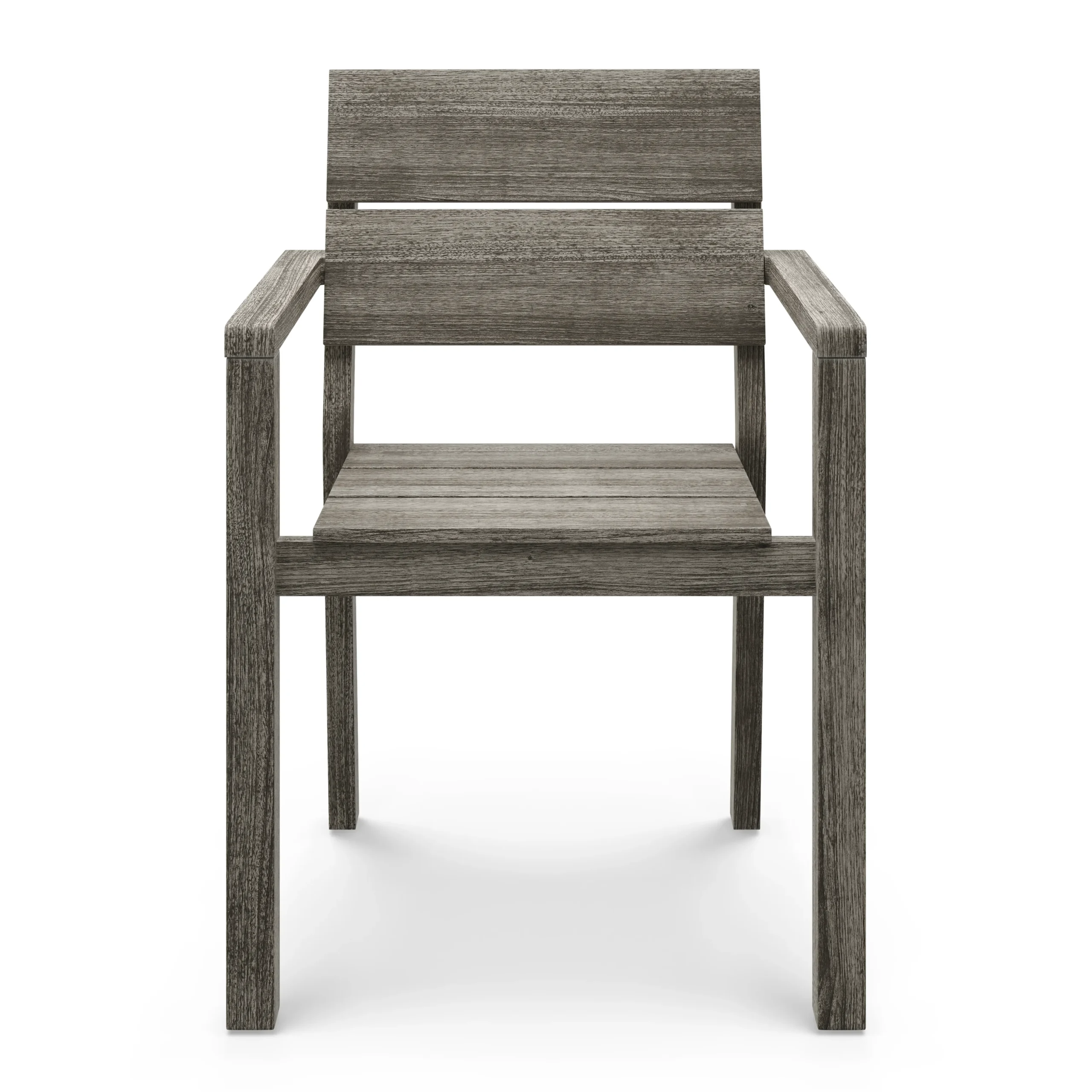 Lyle Outdoor Stackable Dining Armchair - Weathered Acacia - Image 5