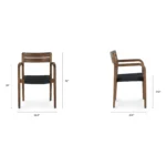 Reyes Outdoor Stackable Dining Armchair - Classic Brown