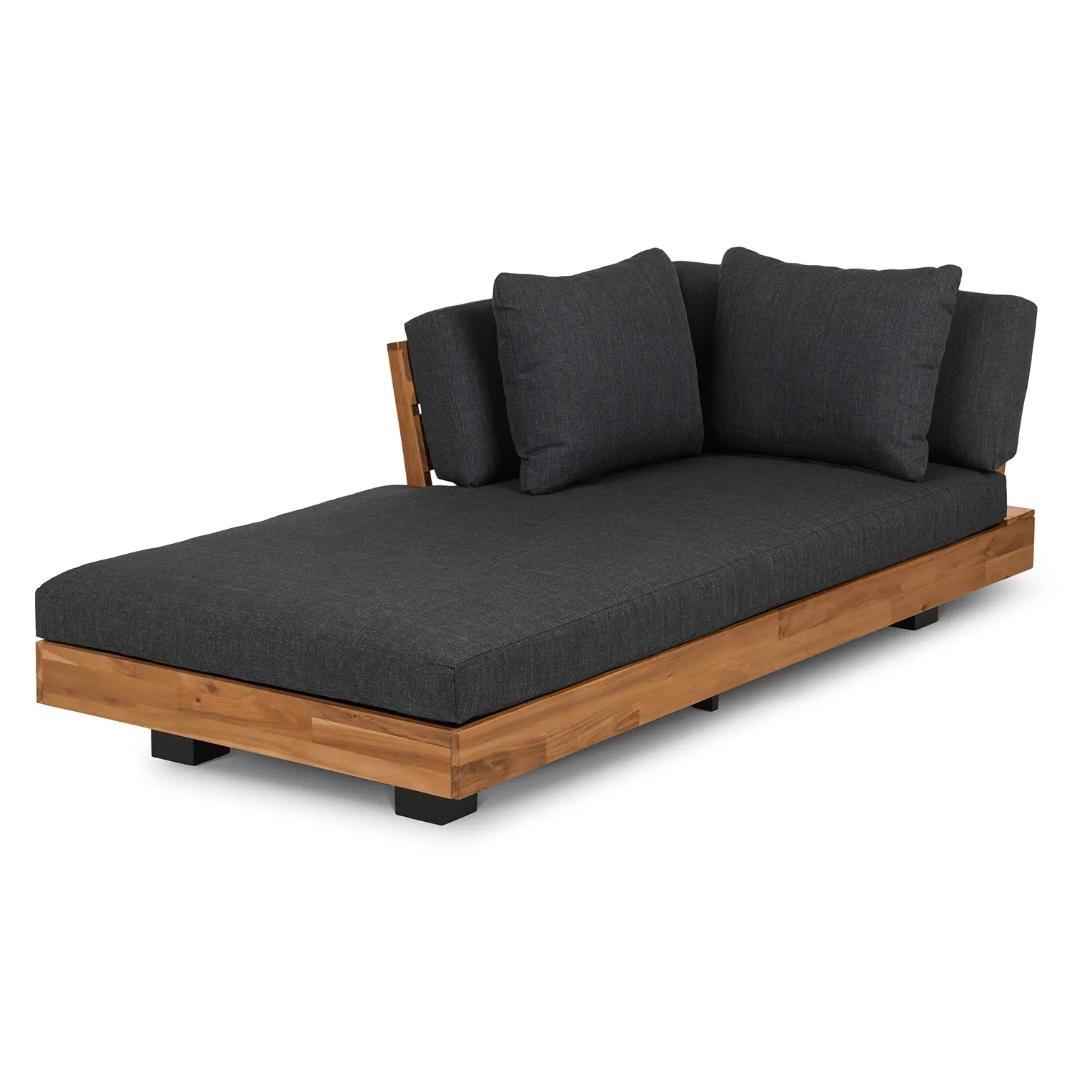 Lubek 69.25_ Outdoor Low Left Chaise Lounge - Slate Gray - Image 4