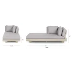 Lubek 69.25_ Outdoor Low Right Chaise Lounge - Beach Sand