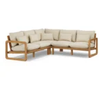 Laholm 94_ Outdoor Corner Sectional Set - Dravite Ivory