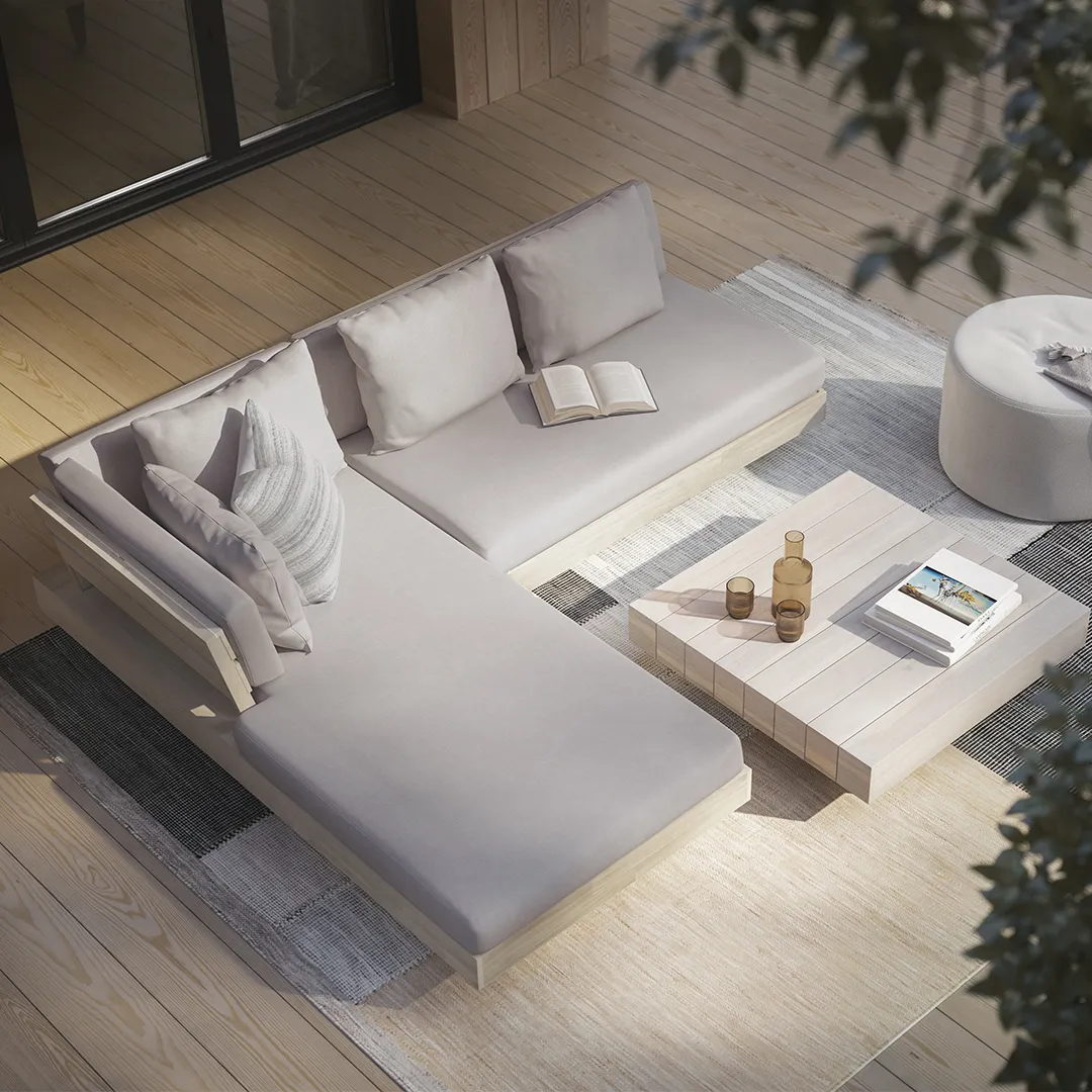Lubek 82.5_ Outdoor Low Left Sectional - Beach Sand - Image 10