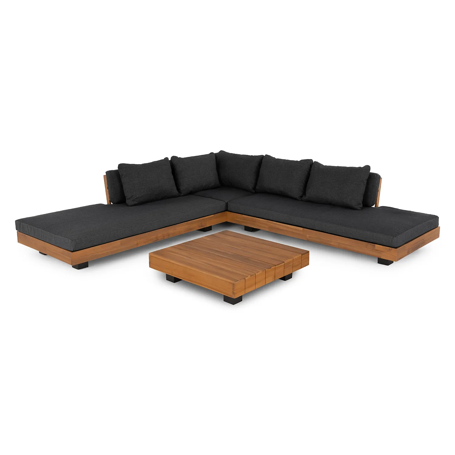 Lubek 100.5_ Outdoor Low Corner Sectional Set - Slate Gray - Image 10