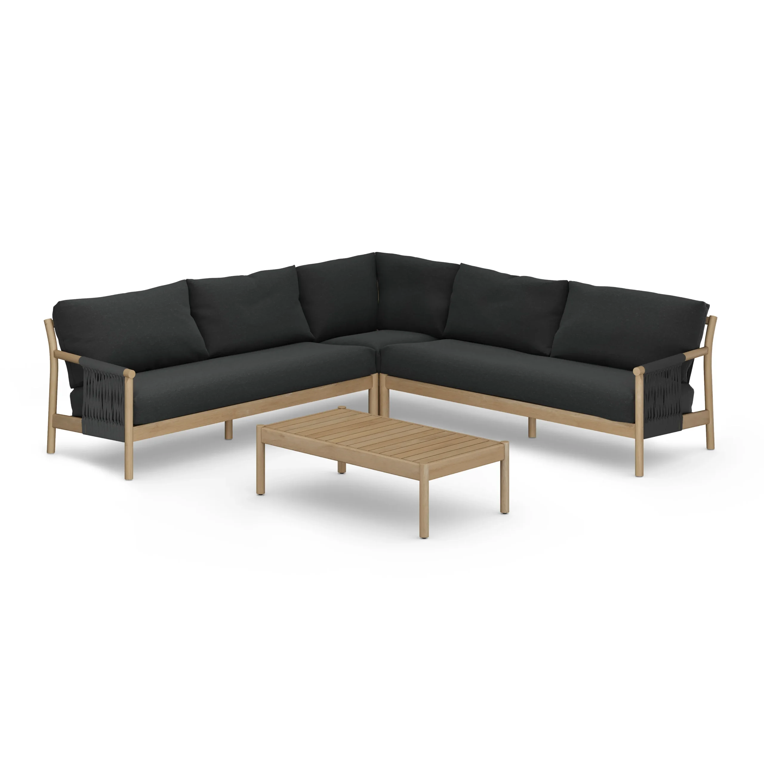 Rosa 110_ Outdoor Sectional Set - Dravite Black - Image 5