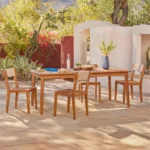 Marol 59_ - 78_ Outdoor Extendable Dining Table - Bronze Teak