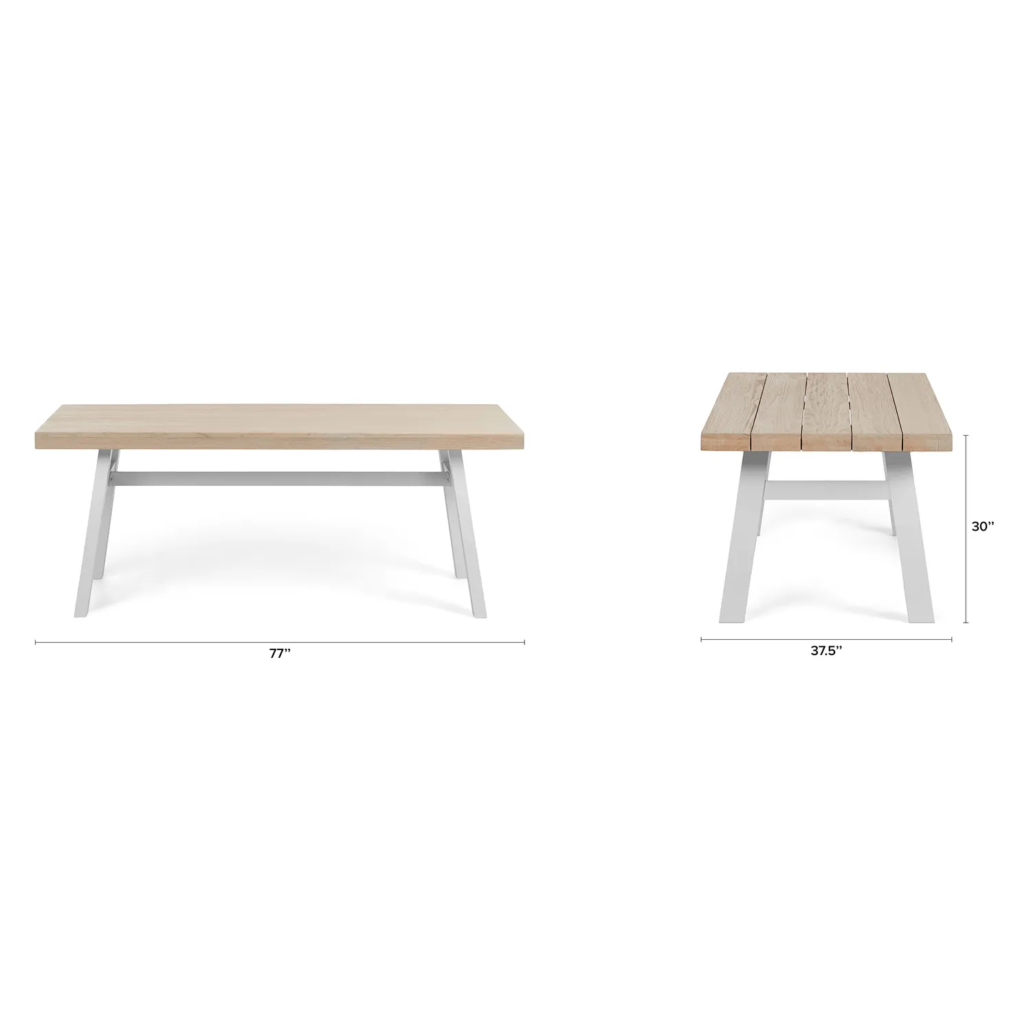 Sardis 77_ Outdoor Dining Table - Driftwood Gray - Image 2