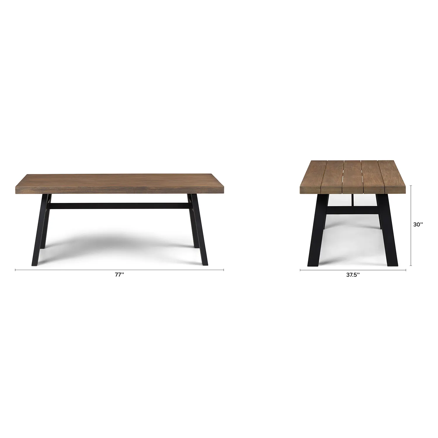 Sardis 77_ Outdoor Dining Table - Vintage Brown - Image 2