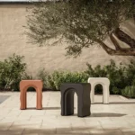 Bixby Outdoor Concrete Side Table - Ochre Brown