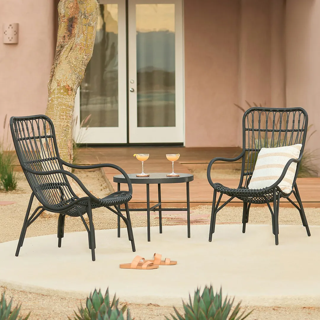 Gera Outdoor Large Side Table - Black Granite - Image 2