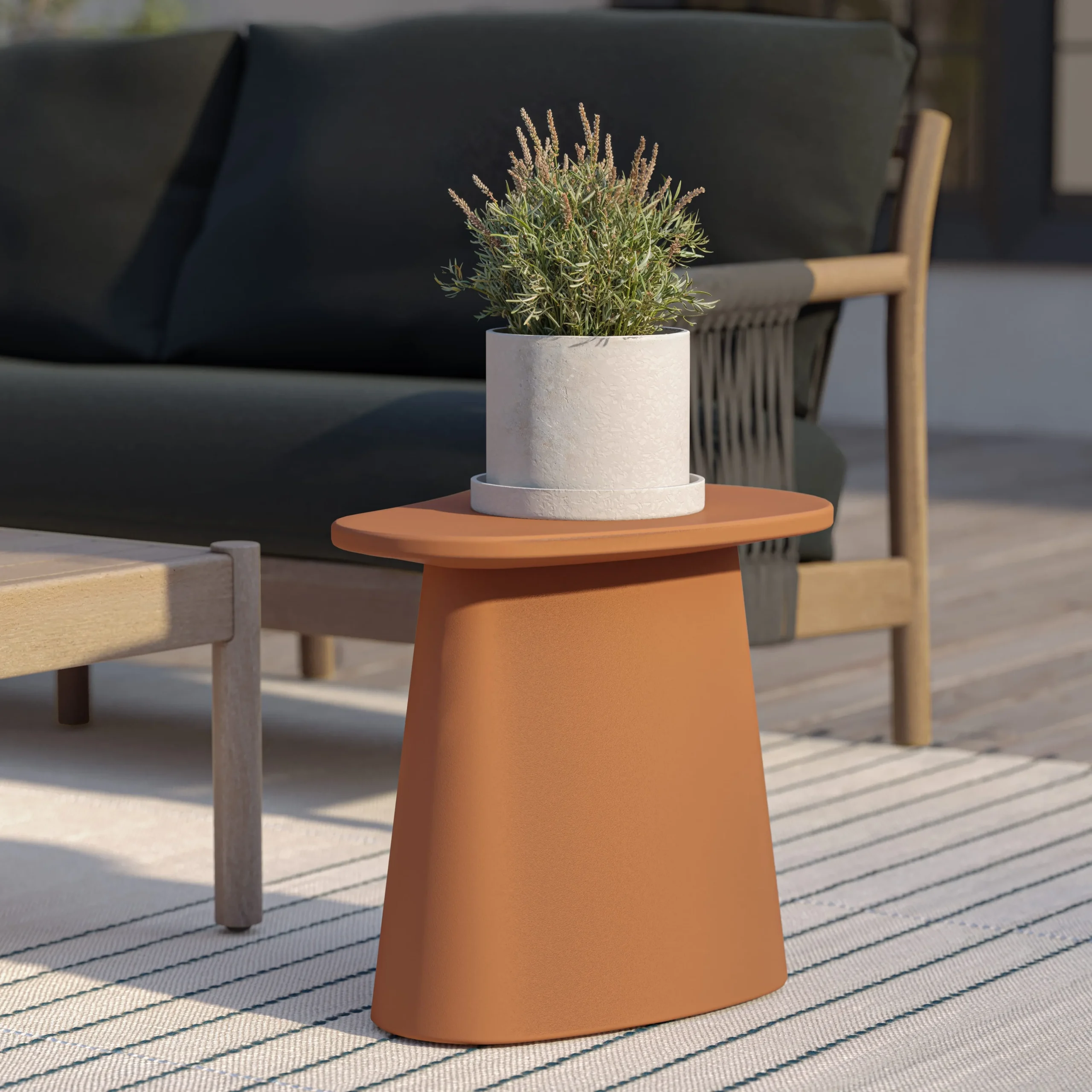 Noora Outdoor Side Table - Ochre Brown