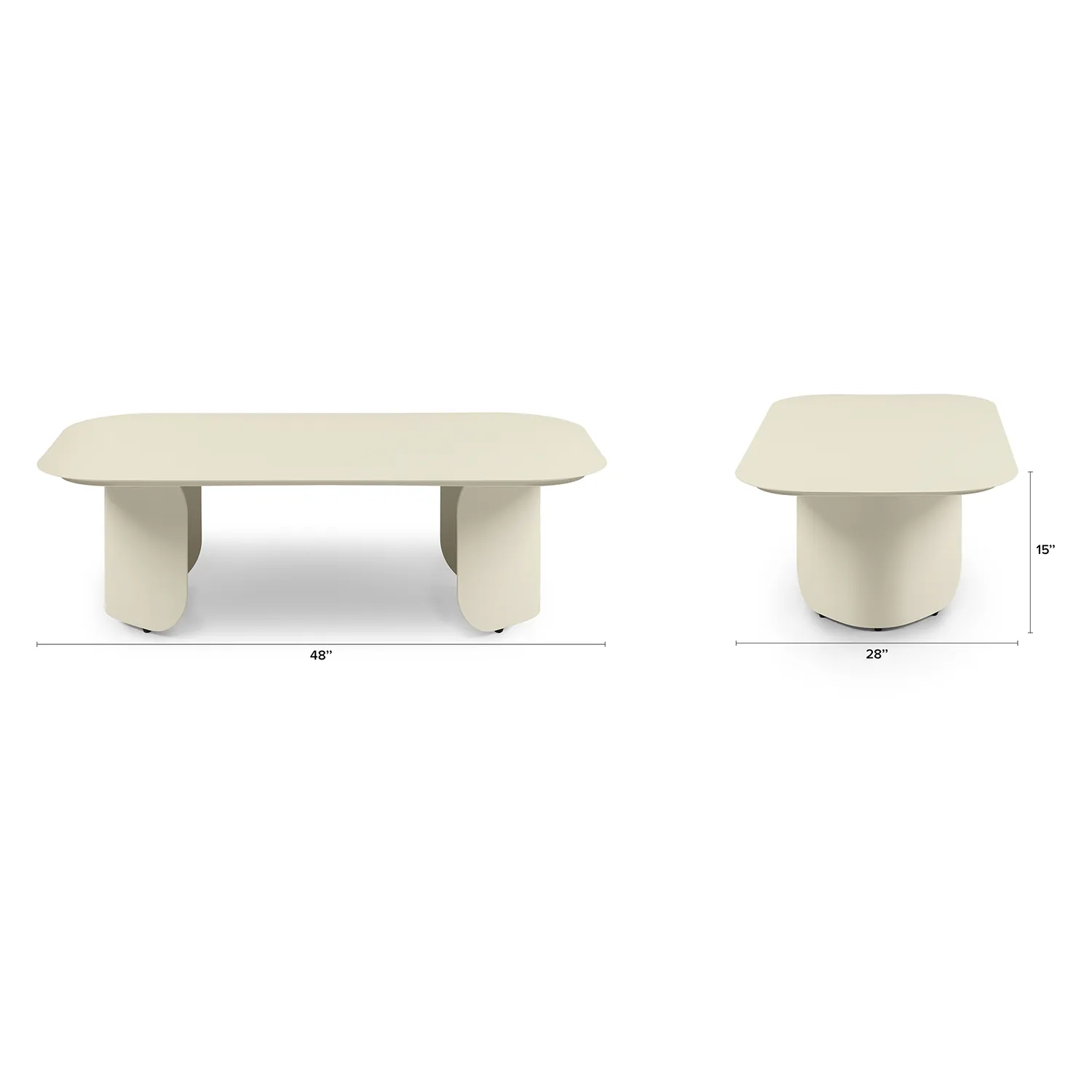 Skane 48_ Outdoor Coffee Table - Taupe - Image 2