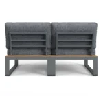 Kezia 56_ Outdoor Armless Modular Loveseat - Whale Gray