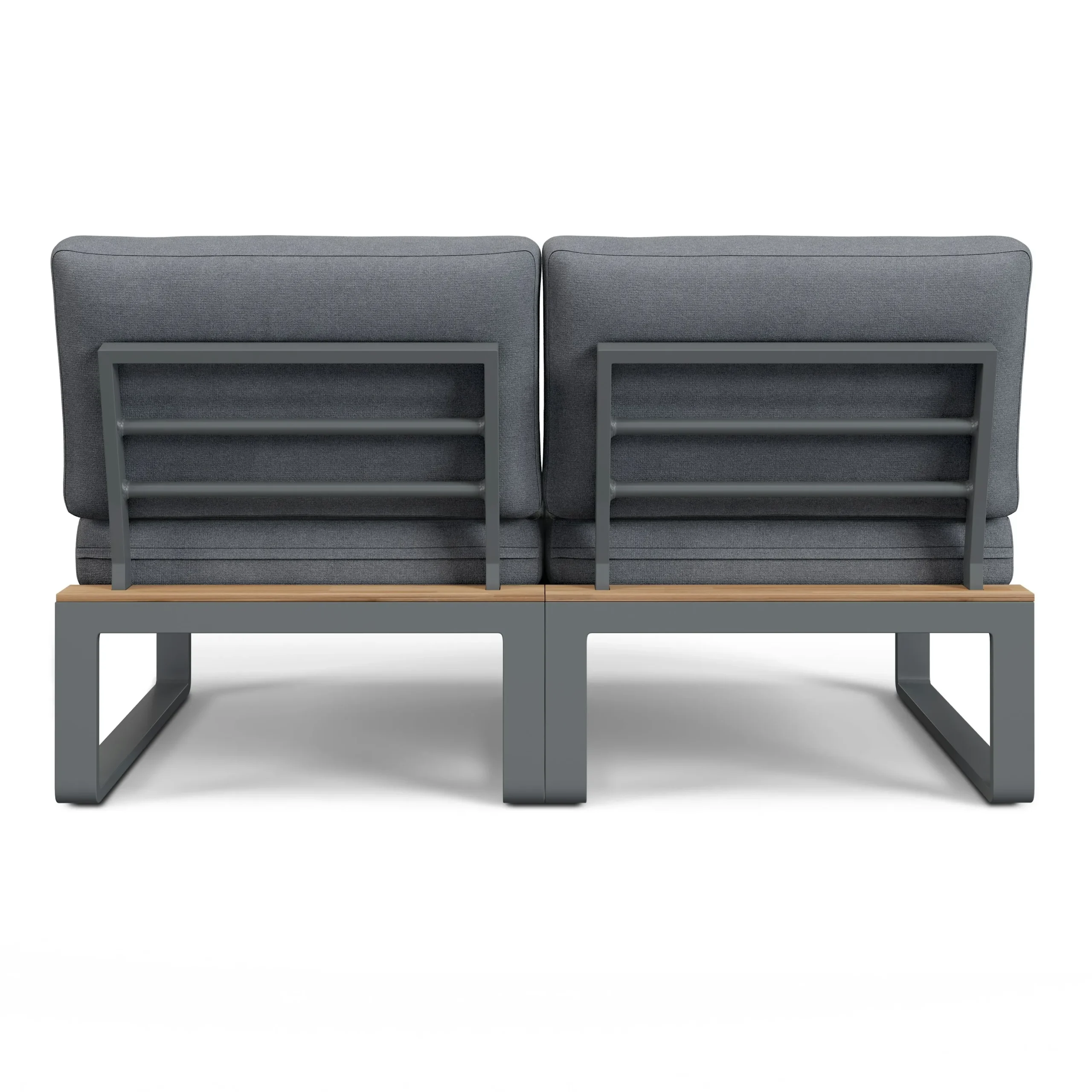 Kezia 56_ Outdoor Armless Modular Loveseat - Whale Gray - Image 10