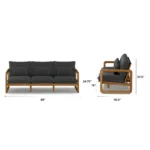 Laholm 88_ Outdoor Sofa - Dravite Black