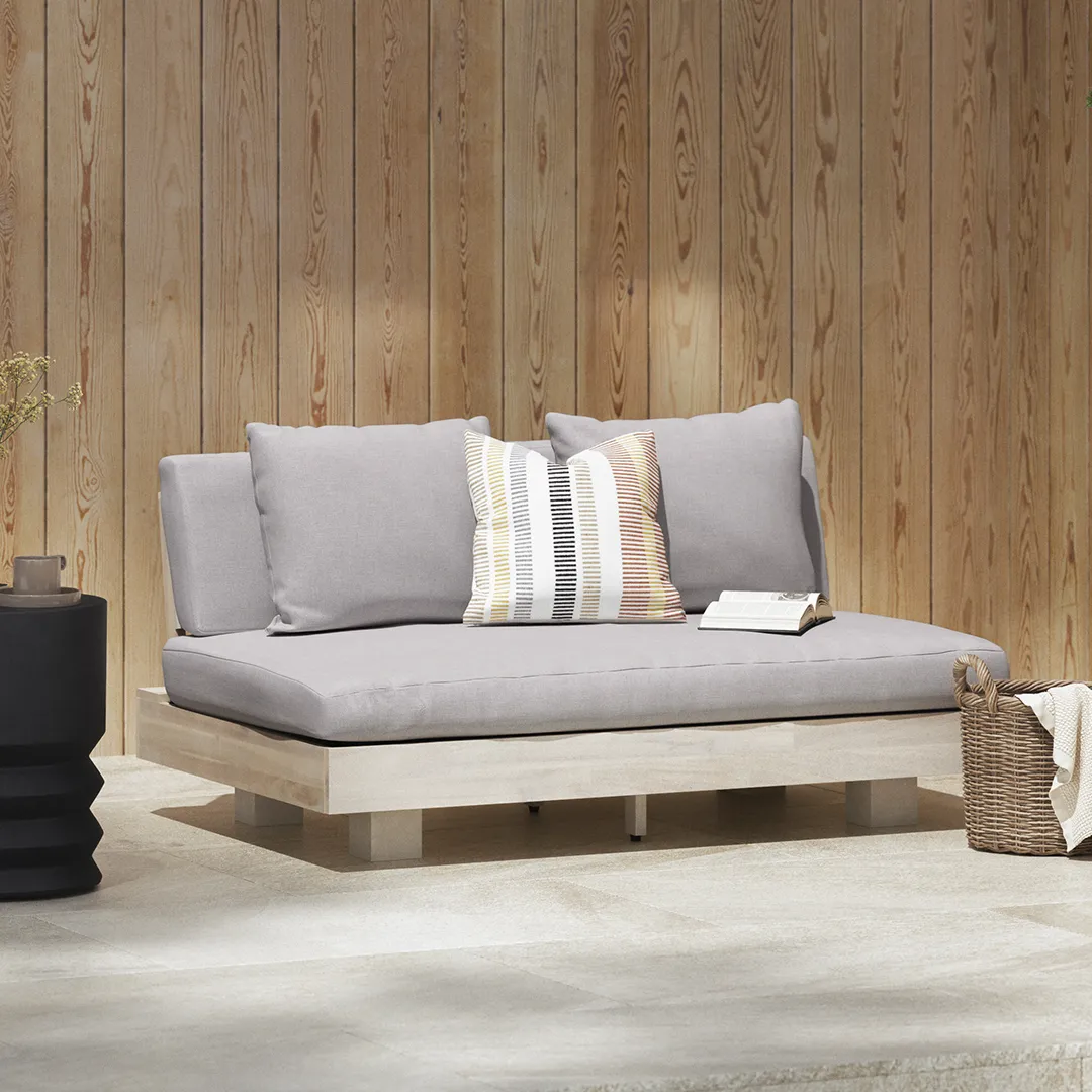 Lubek 50_ Outdoor Low Loveseat - Beach Sand