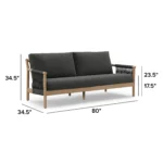 Rosa 80_ Outdoor Sofa - Dravite Black