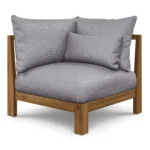 Cove 34.25_ Outdoor Corner Chair Module - Basket Gray