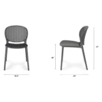 Dot Outdoor Stackable Dining Chair - Graphite