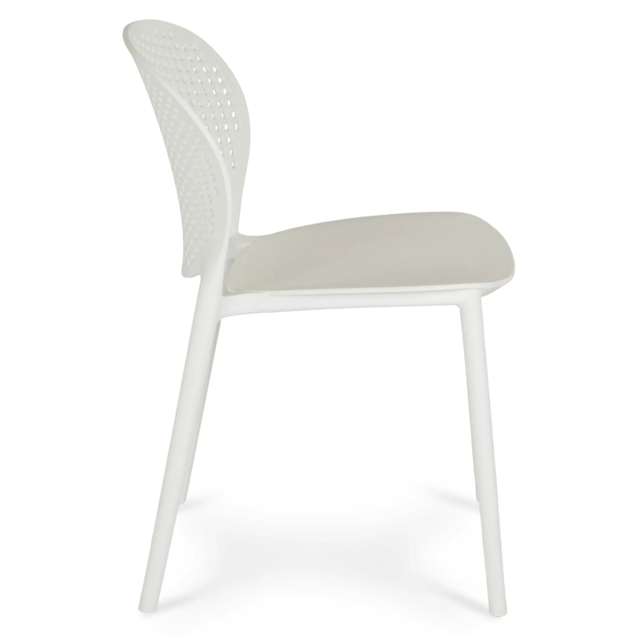 Dot Outdoor Stackable Dining Chair - White - Image 3