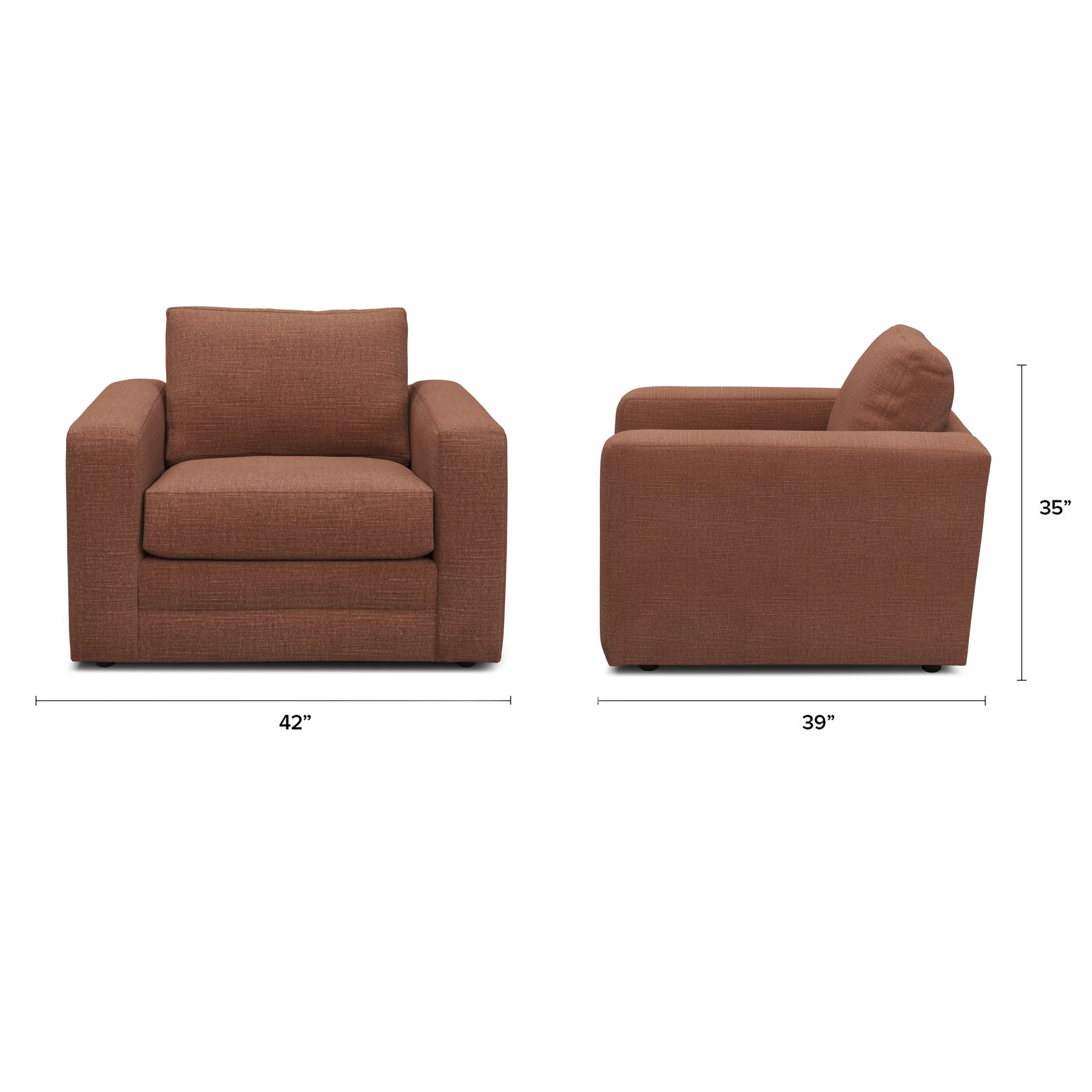 Riley 42_ Lounge Chair - Napa Rust - Image 2