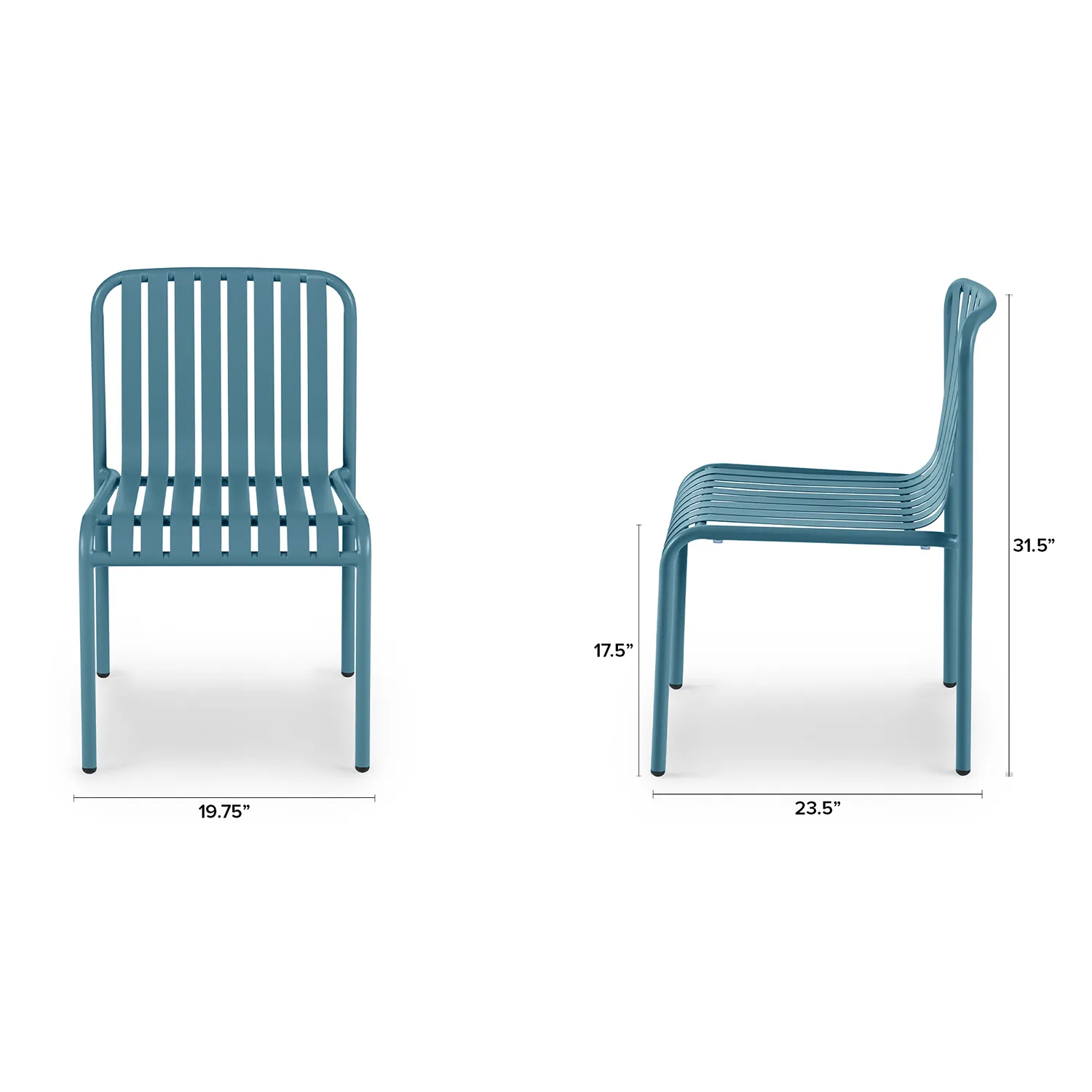 Sarek Outdoor Stackable Dining Chair - Peacock Blue - Image 2