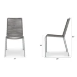Zina Outdoor Stackable Dining Chair - Heathered Gray