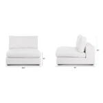 Beta 39.5_ Armless Chair Module - Quartz White