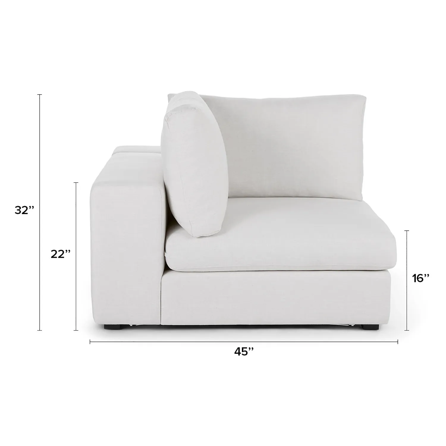 Beta 45_ Corner Chair Module - Quartz White - Image 2