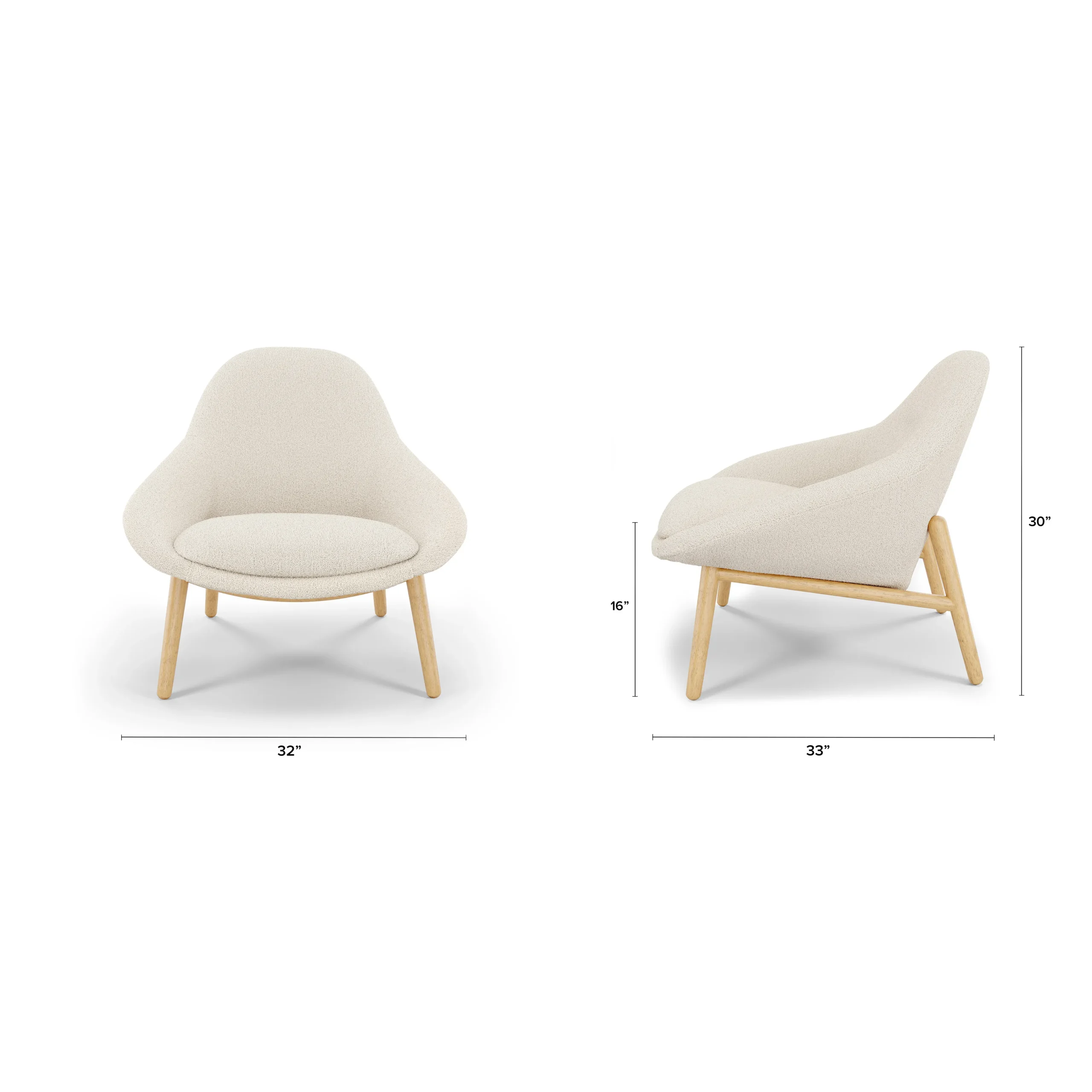 Sunny 32_ Lounge Chair - Ivory Wool Bouclé - Image 2