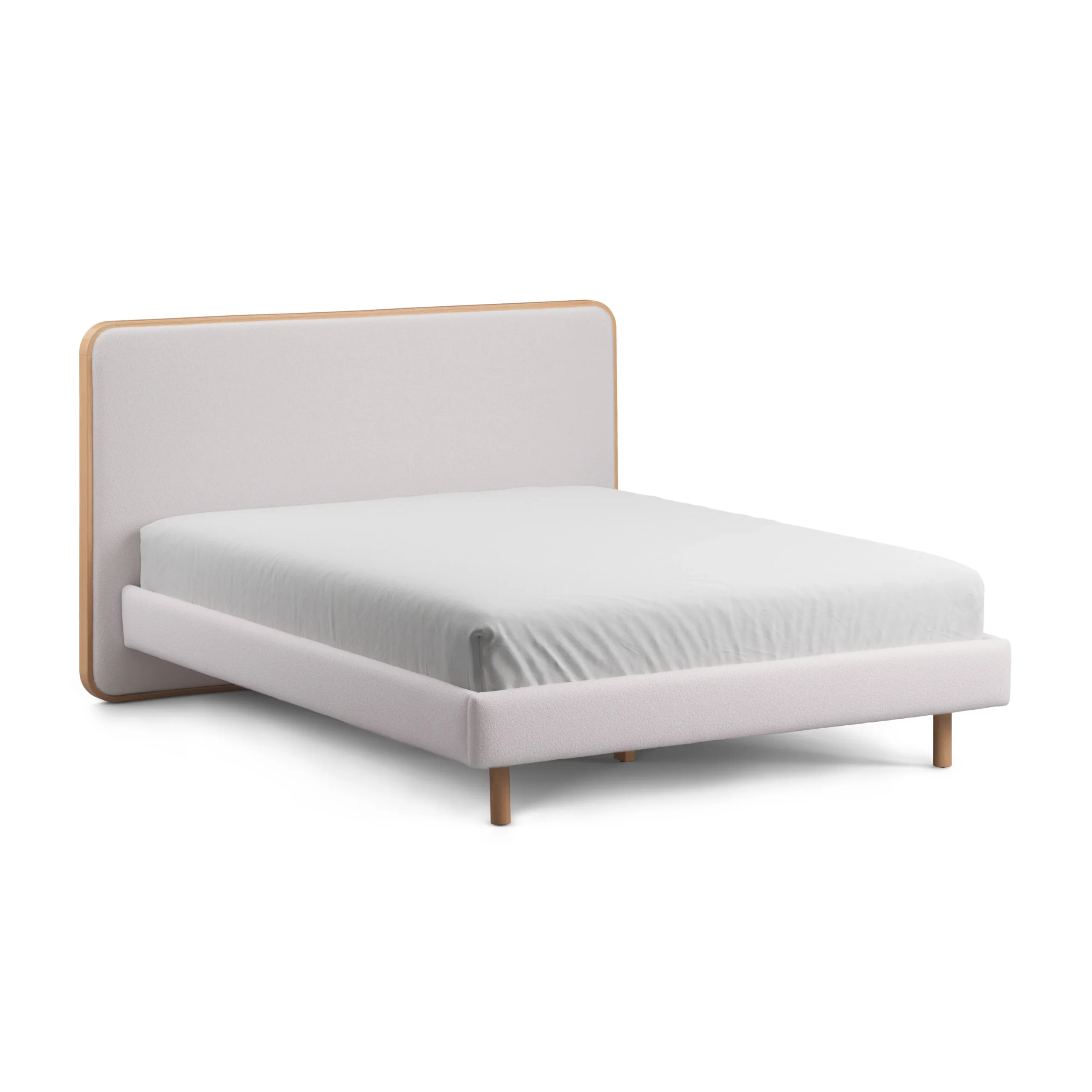 Bjorn Queen Upholstered Bed - White Oak and Ratine Ivory - Image 4