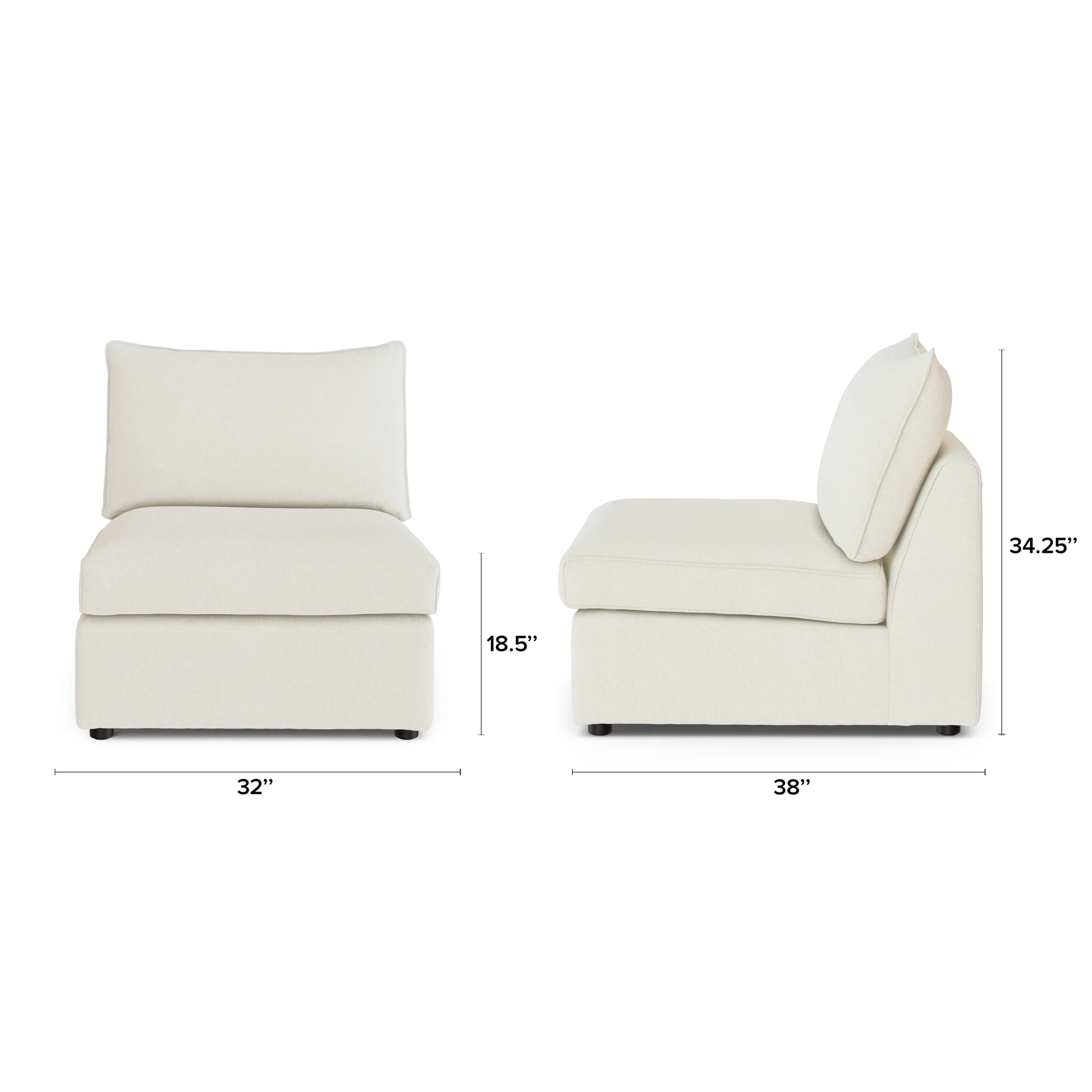 Lenae 32_ Armless Chair Module - Savoy Ivory - Image 2