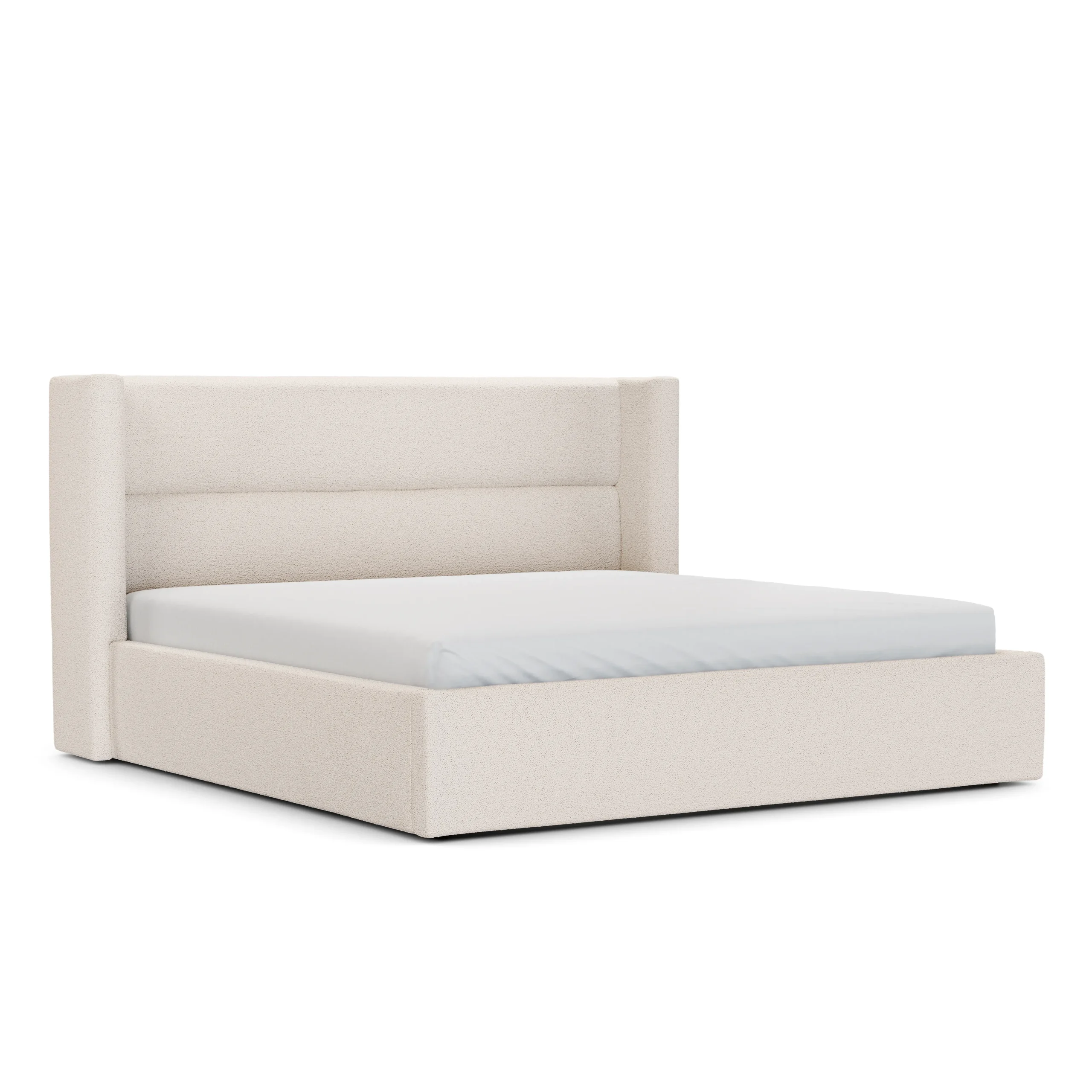 Calabri King Upholstered Bed - Ivory Wool Bouclé - Image 10