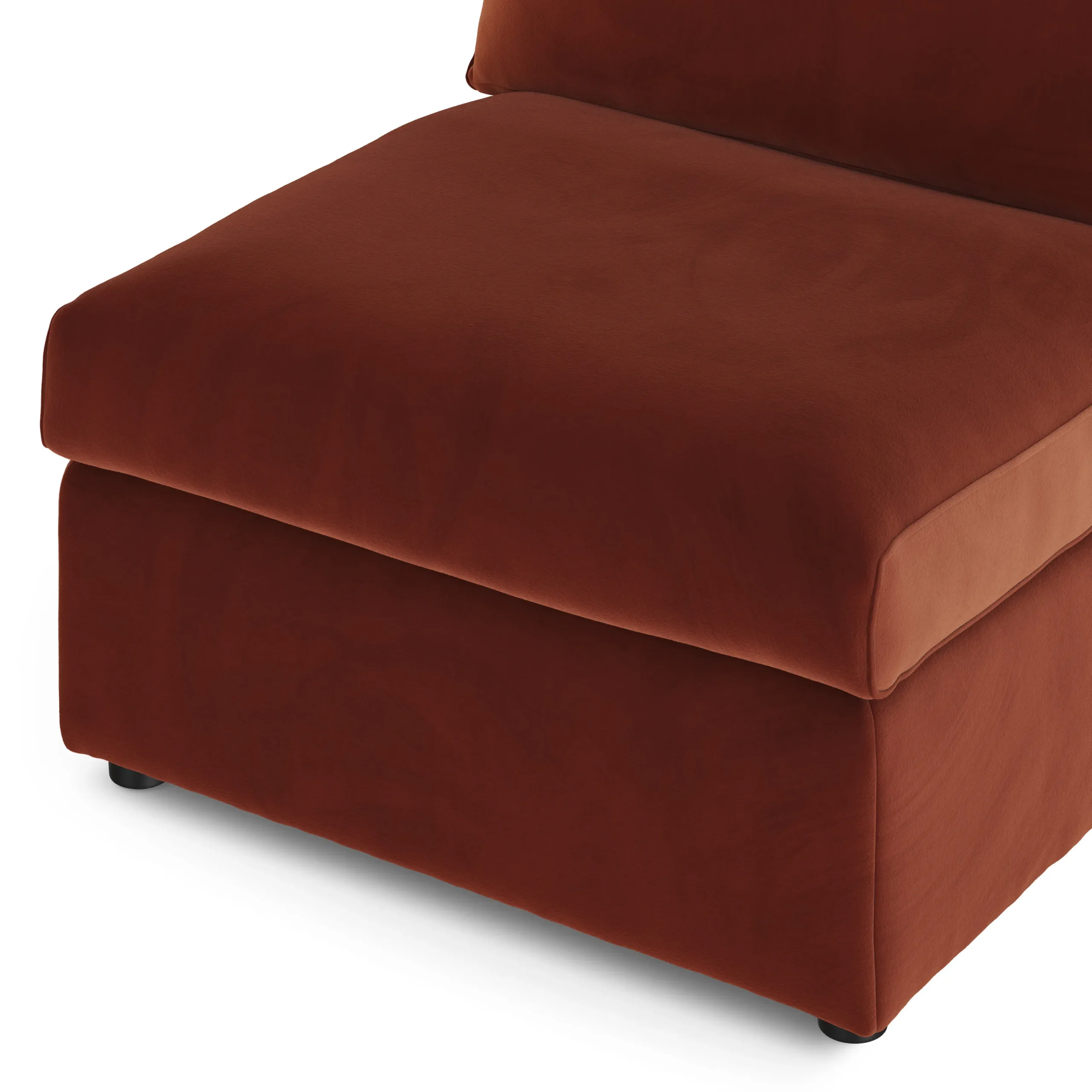 Lenae 32_ Velvet Armless Chair Module - Hale Rust - Image 4