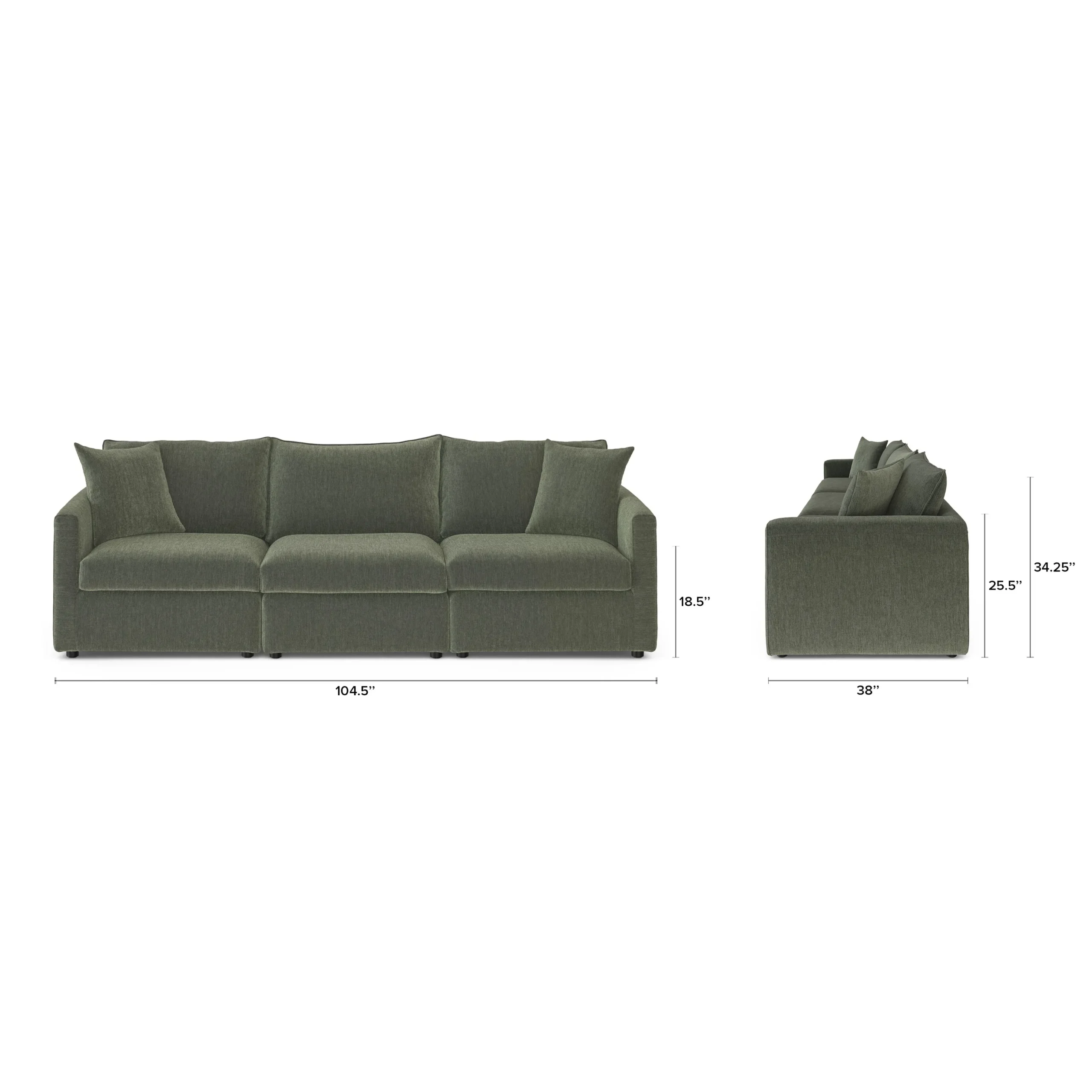 Lenae 104.5_ Modular Sofa - Eleos Green - Image 2