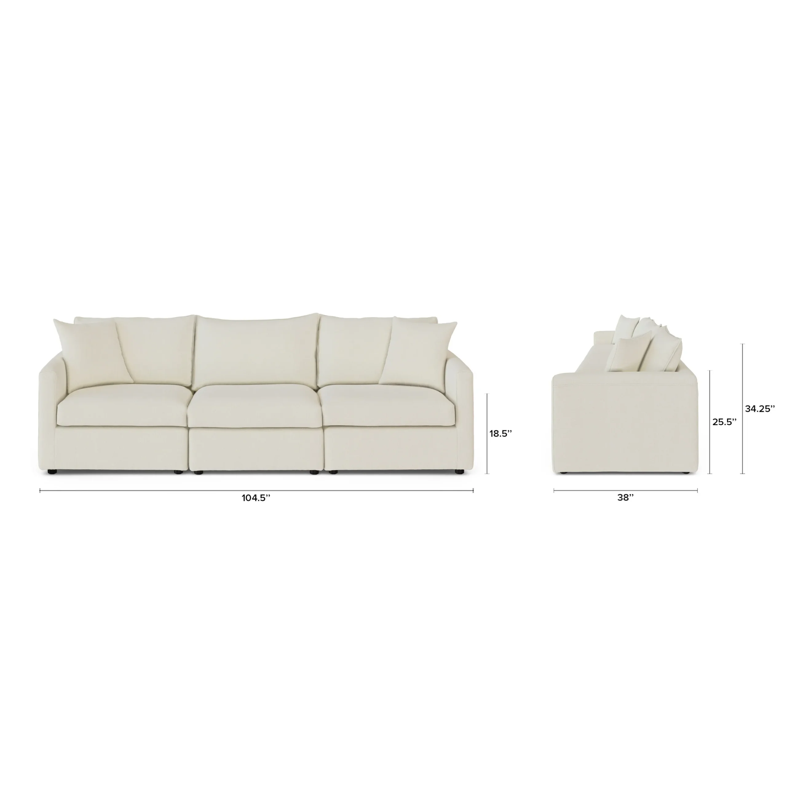Lenae 104.5_ Modular Sofa - Savoy Ivory - Image 2