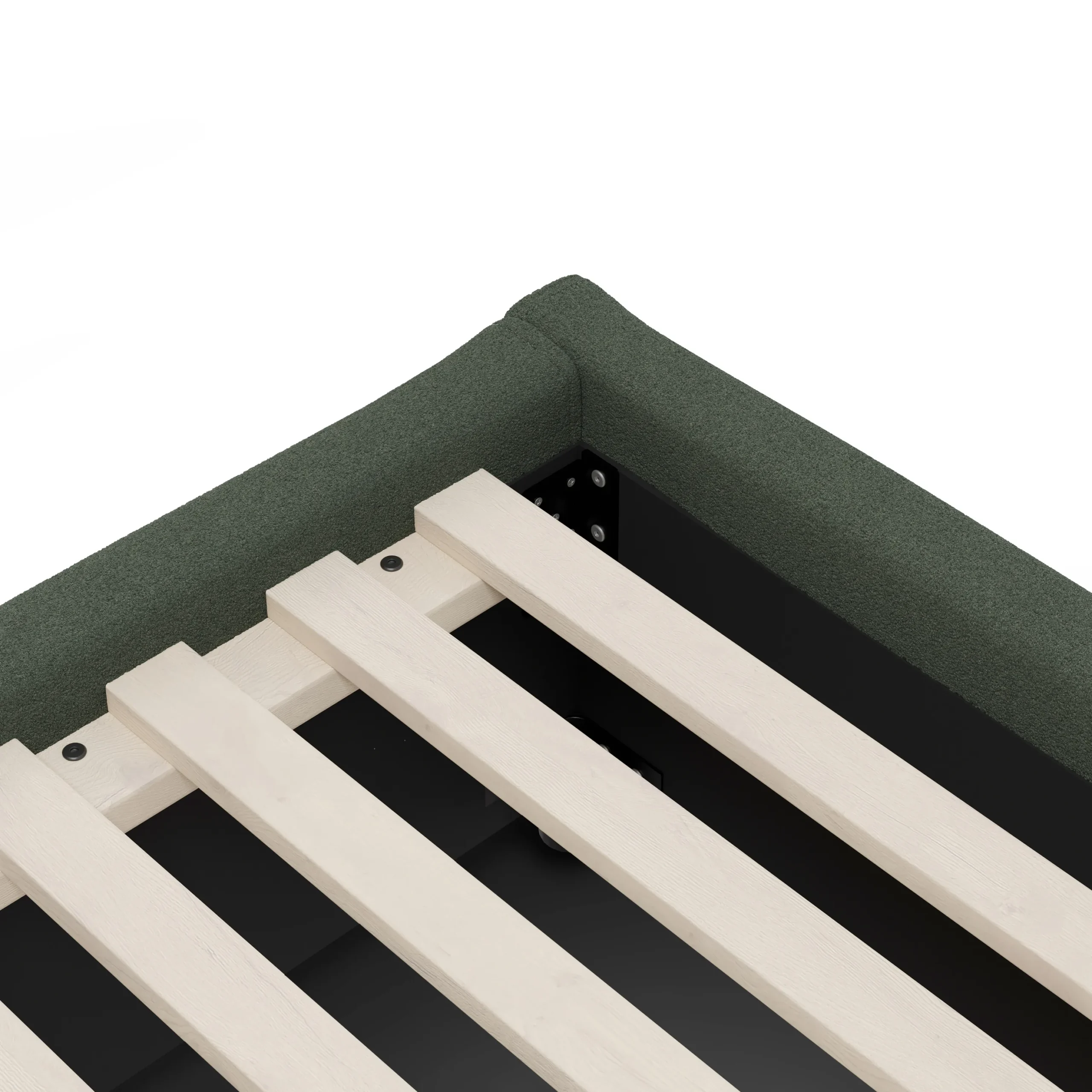 Calabri Queen Upholstered Bed - Green Wool Bouclé - Image 6