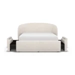 Kayra Queen Upholstered Storage Bed - Ivory Bouclé