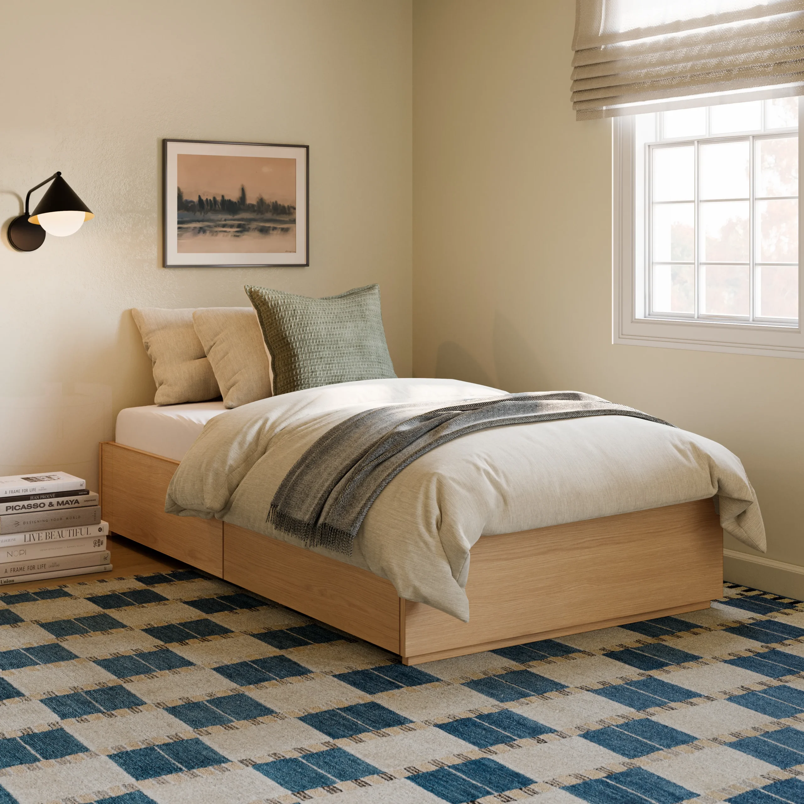 Leif Twin Platform Storage Bed - White Oak - Image 8