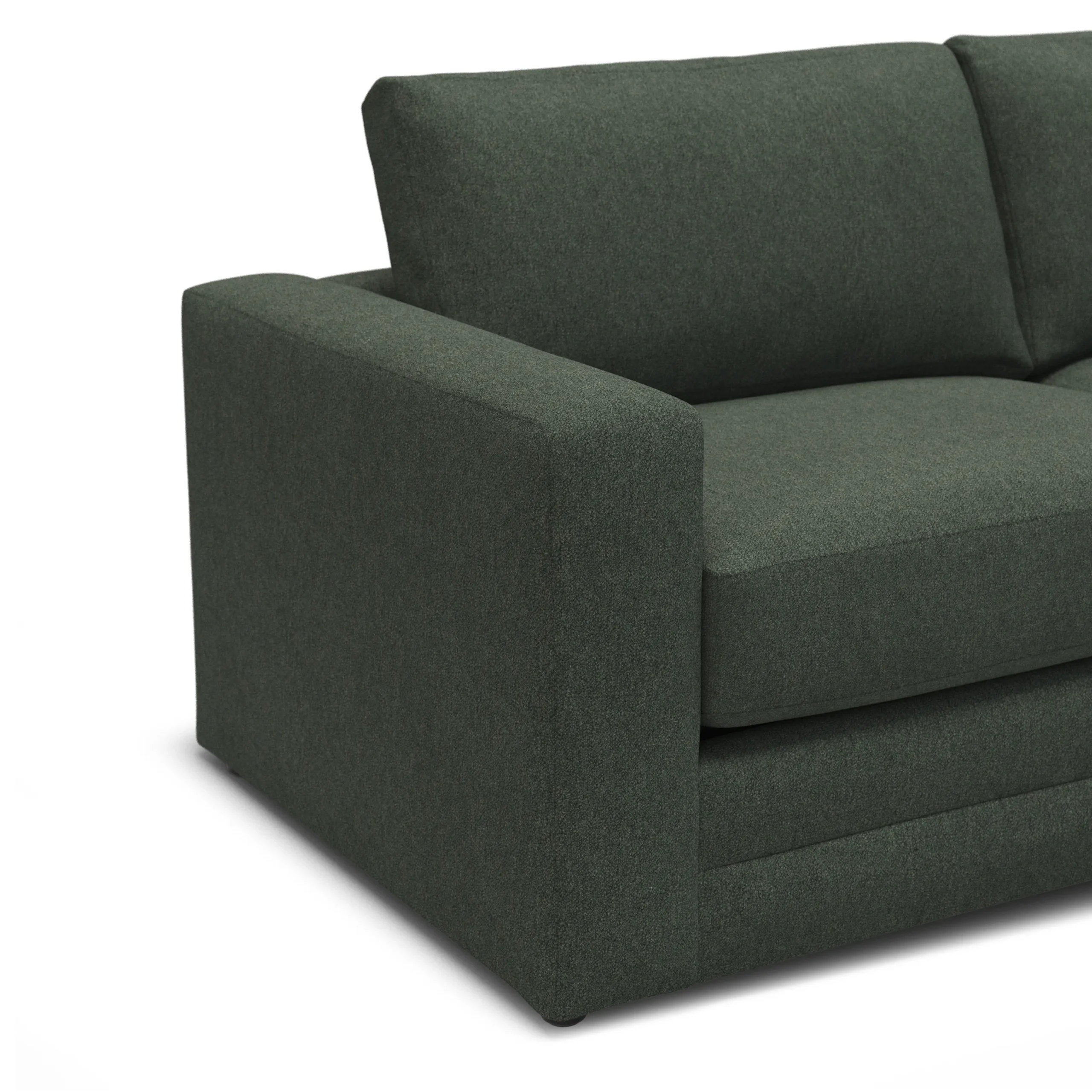 Riley 84_ Sofa Bed - Green Wool Bouclé - Image 11