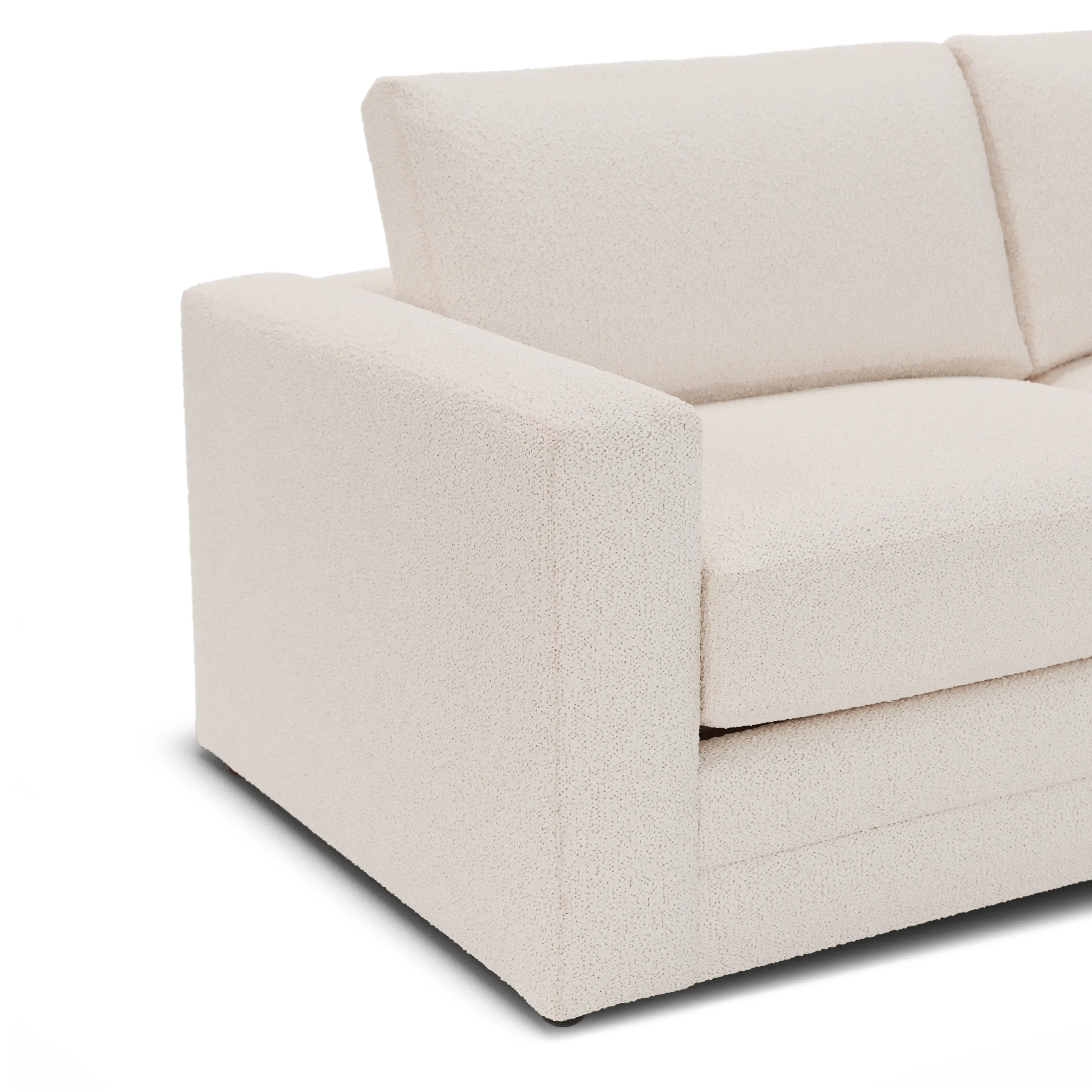 Riley 84_ Sofa Bed - Ivory Wool Bouclé - Image 17