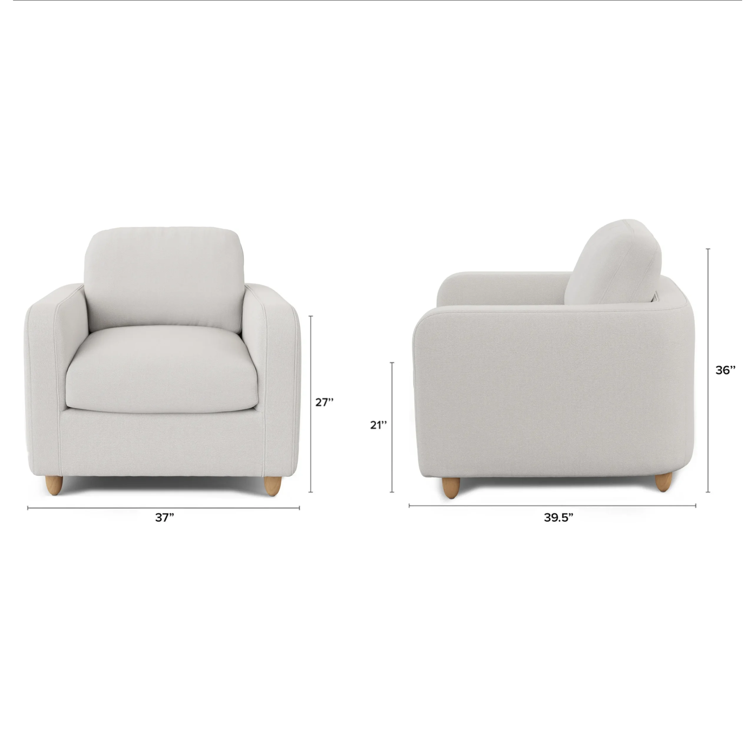 Vati 37_ Lounge Chair - Natural Oak and Buckler Ivory - Image 2