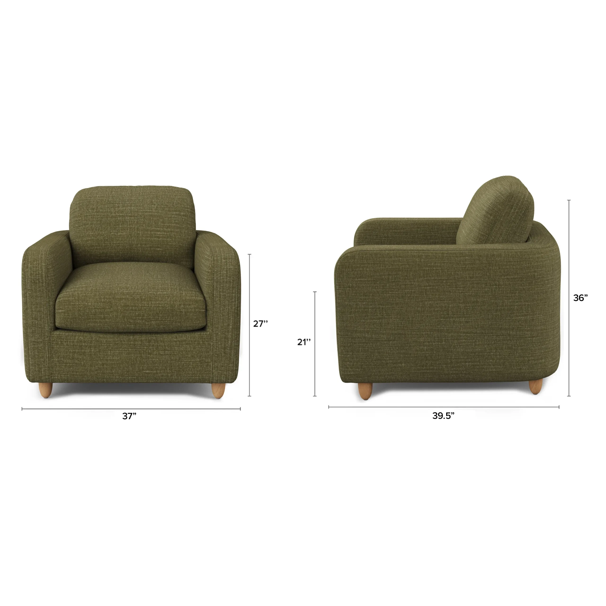 Vati 37_ Lounge Chair - Natural Oak and Napa Moss - Image 2