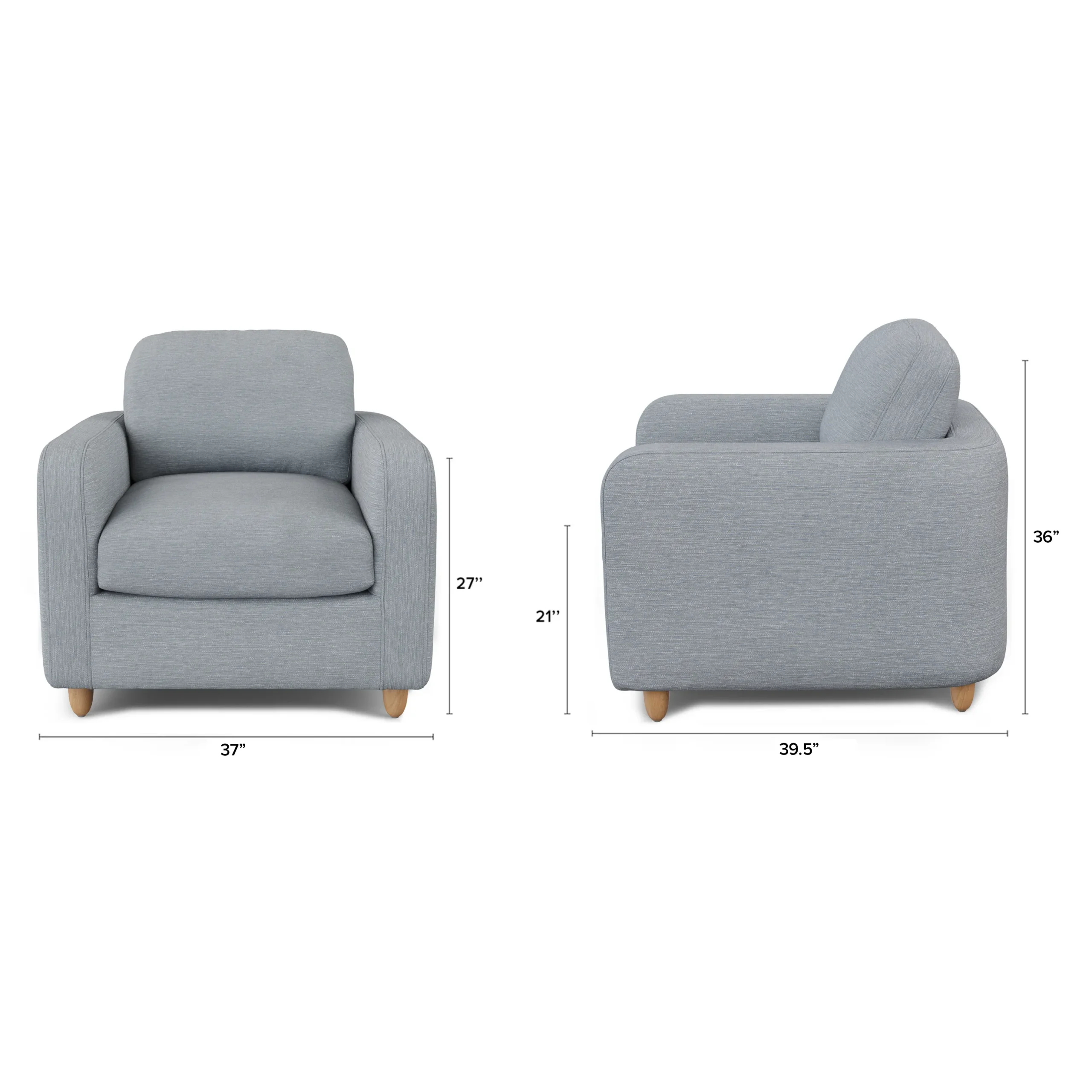 Vati 37_ Lounge Chair - Silver Light Blue - Image 2